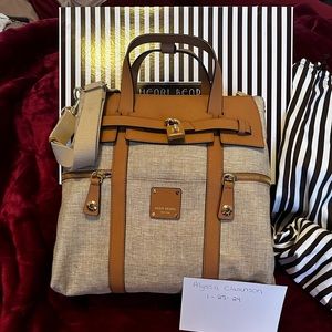 Henri Bendel Large Jetsetter Tan Canvas and Tan Leather - New/Never used.